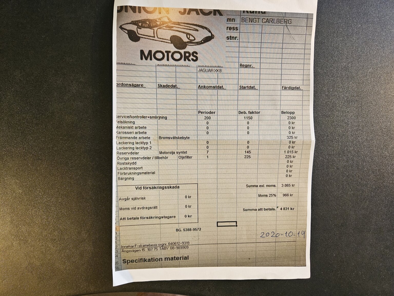 Dokumentation för 1998 Jaguar XK8 Cabriolet