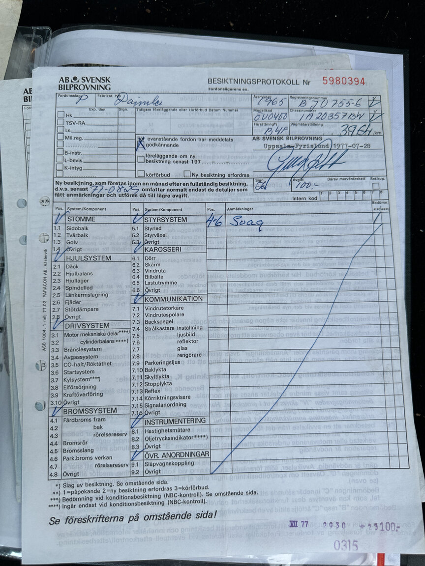 Documentation for 1965 Daimler 250 V8