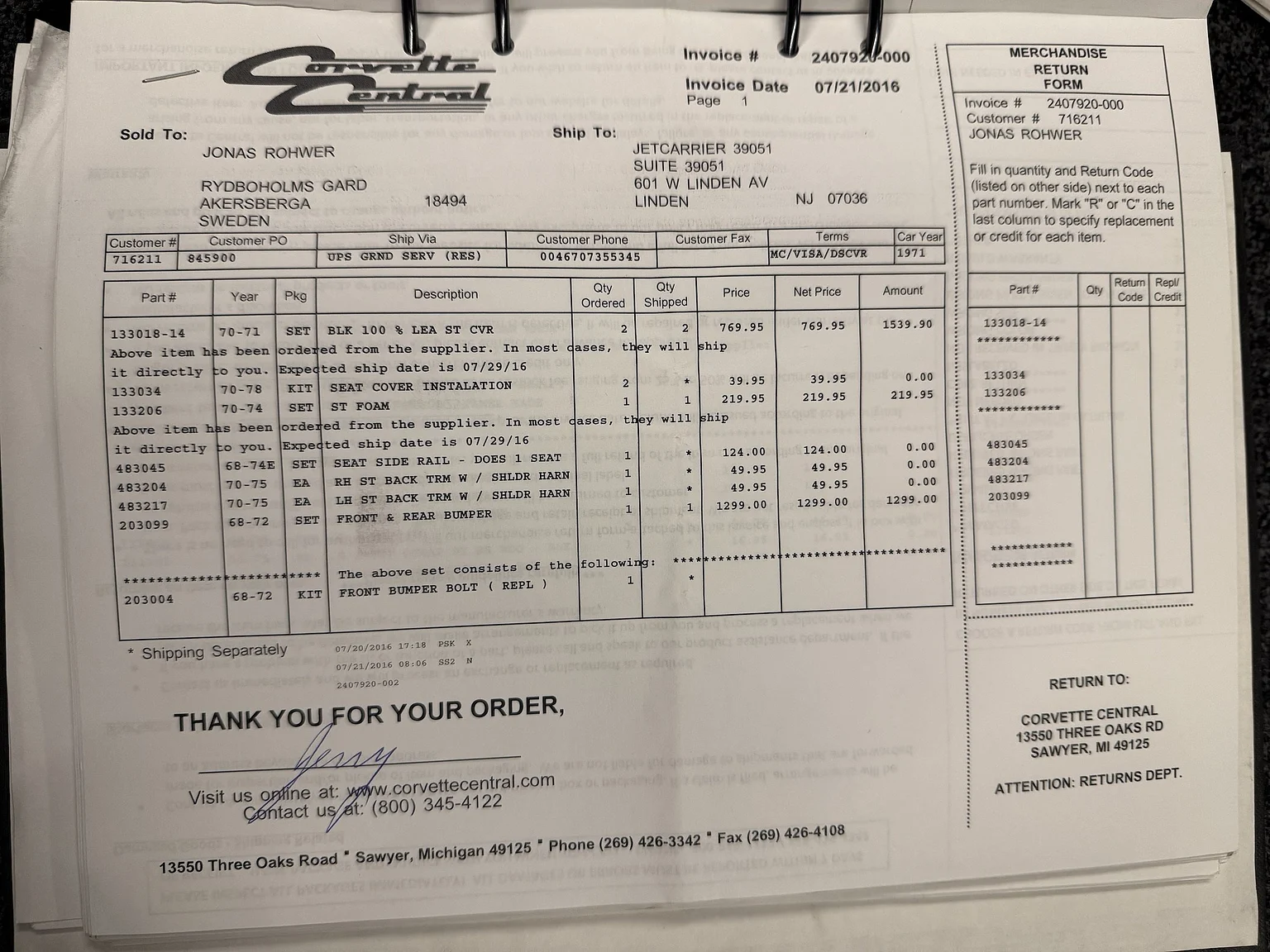Dokumentation, 1971 Chevrolet Corvette Stingray Special 598 cui V8 795 hk (80)