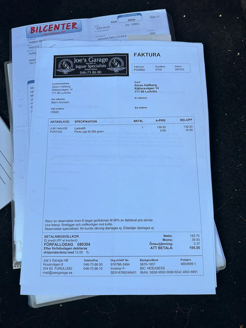 Documentation for 1999 Jaguar XKR - NO RESERVE (20)