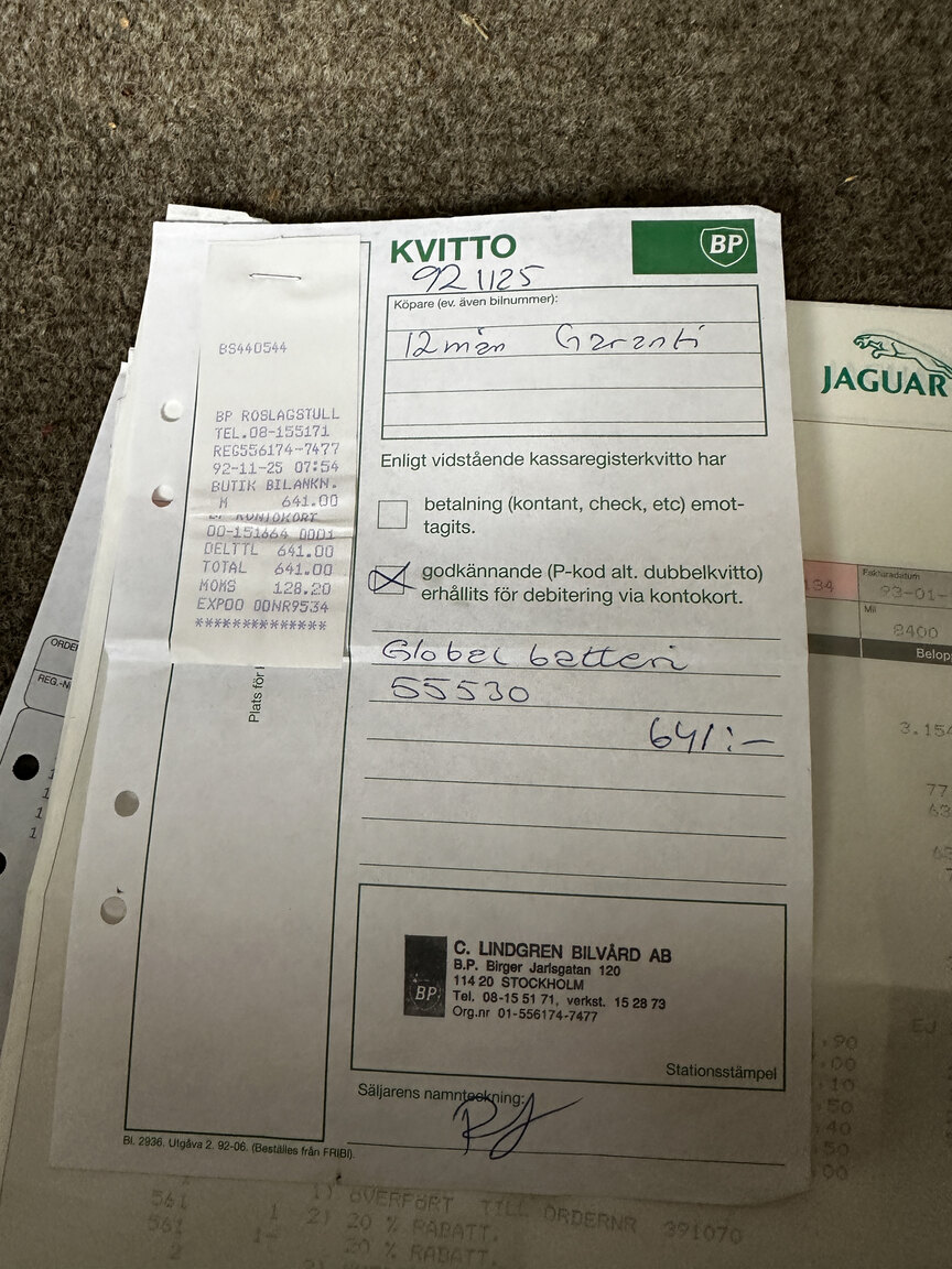 Documentation for 1988 Jaguar XJ Sovereign