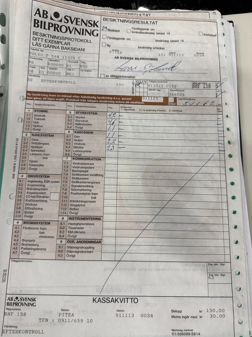 Dokumentation för 1961 Volvo PV544C Sport (27)