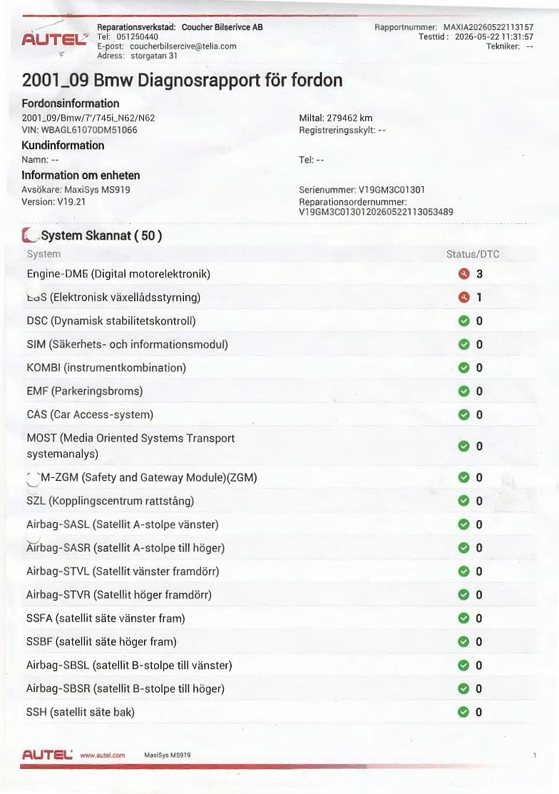 Dokumentation för 2001 BMW 745i (21)