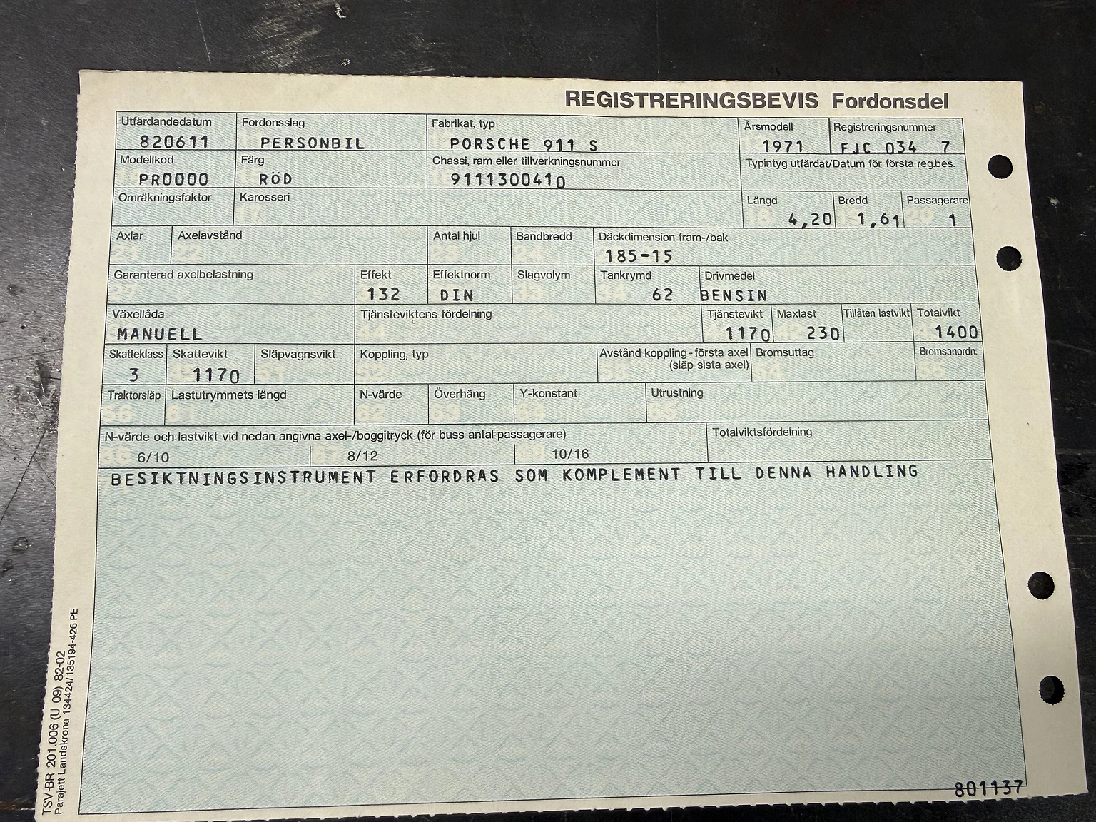 Dokumentation, 1971 Porsche 911 S  (11)