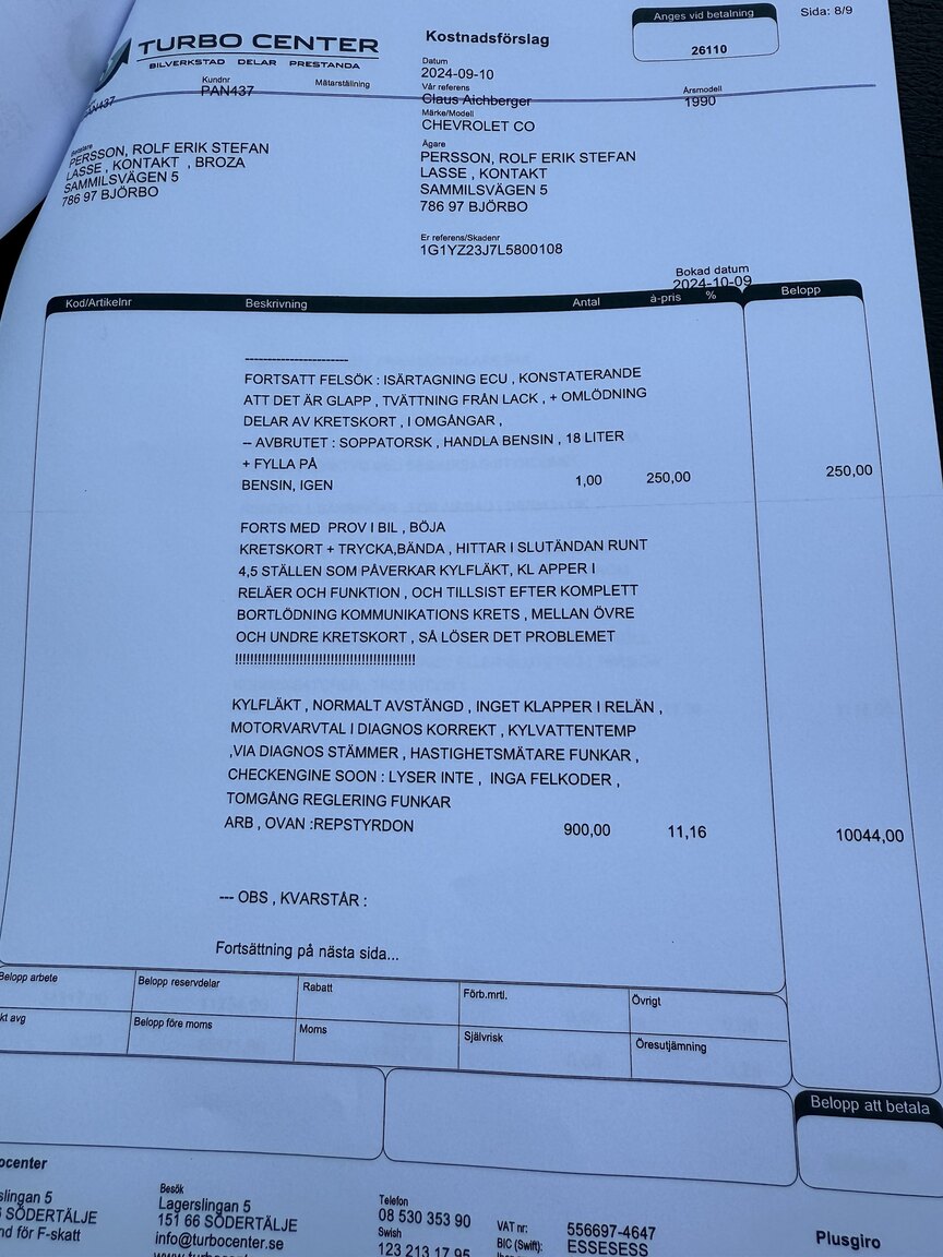 Dokumentation, 1990 Chevrolet Corvette ZR-1 Targa