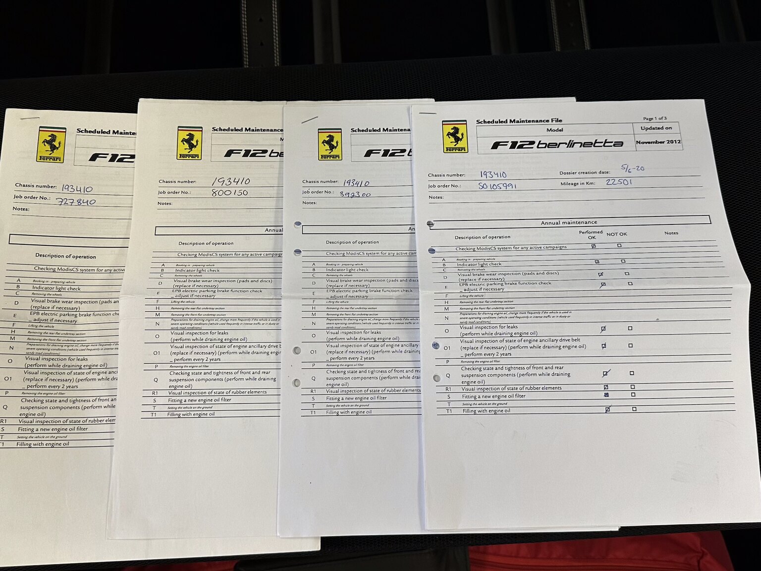 Documentation for 2013 Ferrari F12 Berlinetta