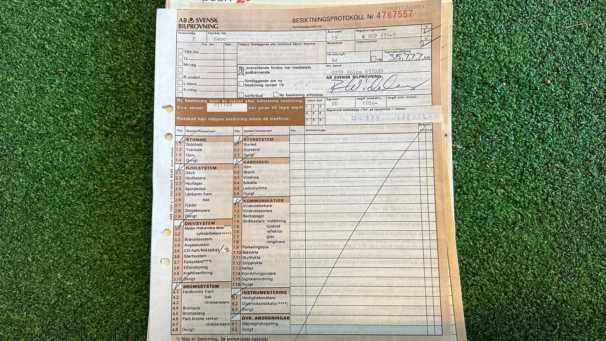 Documentation for 1979 Mercedes Benz 230