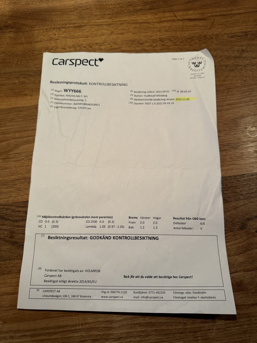 Dokumentation för 2004 Mazda MX-5