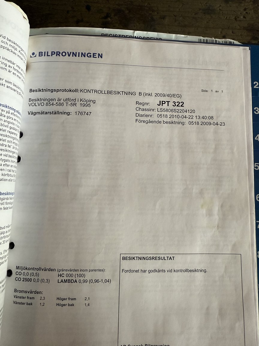 Documentation for 1995 Volvo 850 T-5R