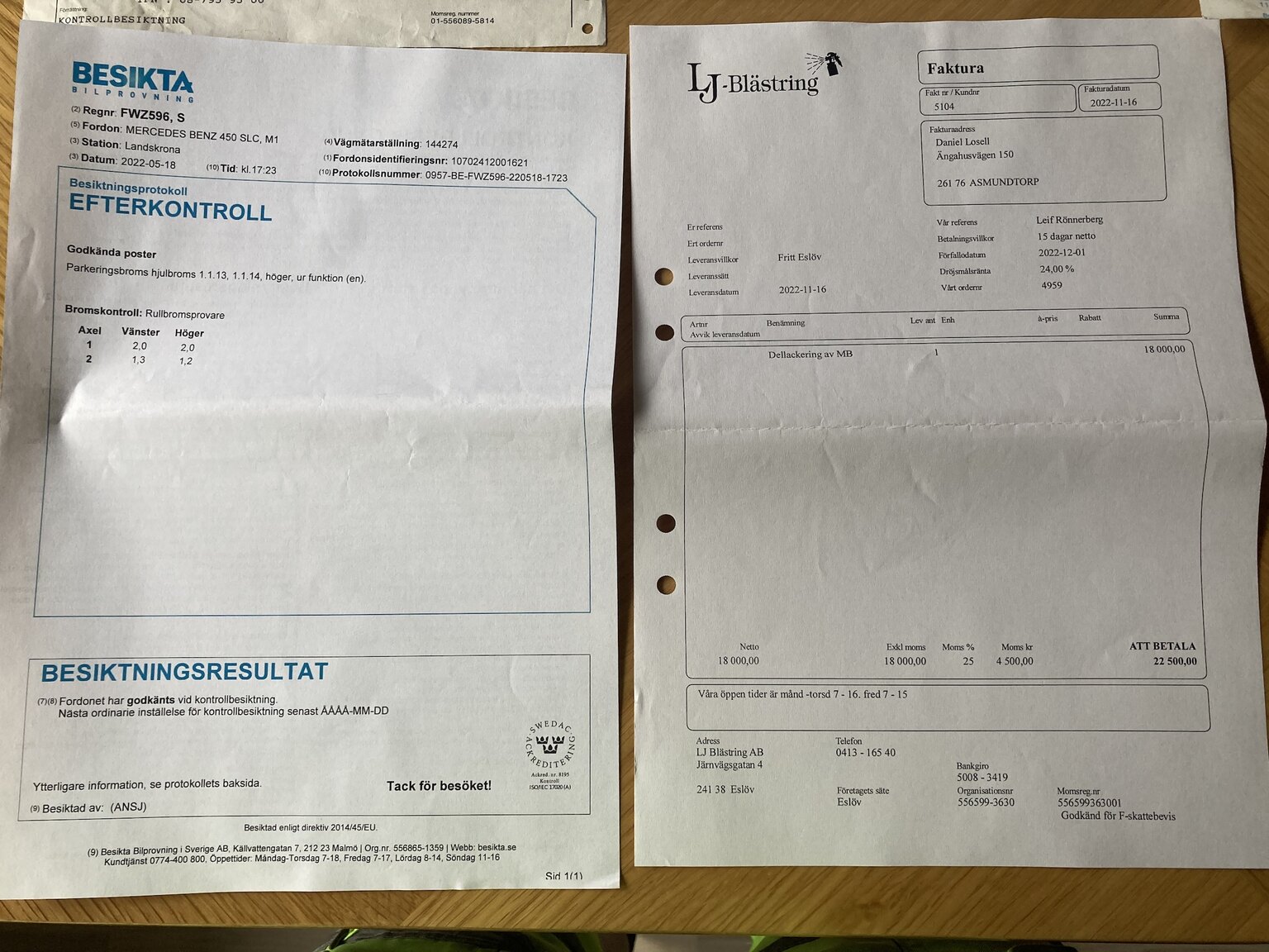 Documentation for 1973 Mercedes-Benz 450 SLC (4)