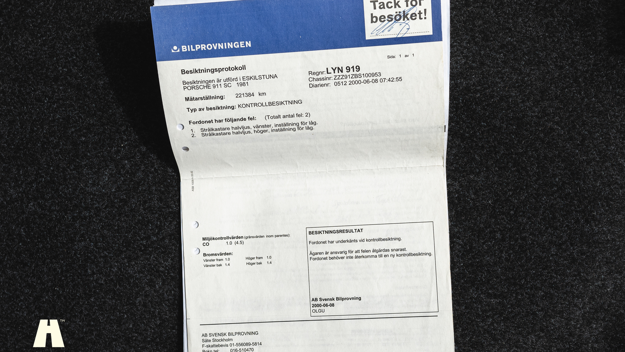 Dokumentation för 1981 Porsche 911 SC Backdate