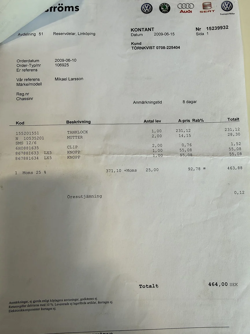 Documentation for 1987 VW Golf Cabriolet (14)