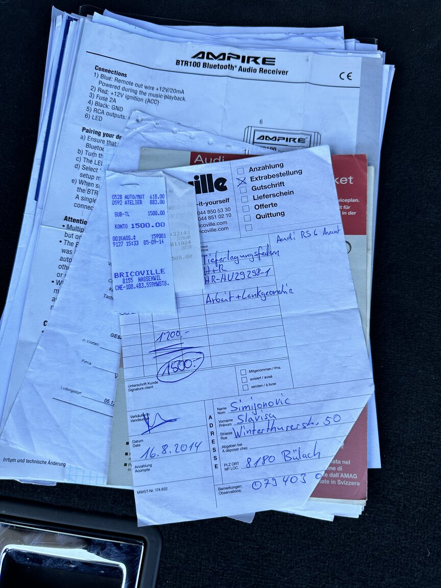 Documentation for 2003  Audi RS6 C5