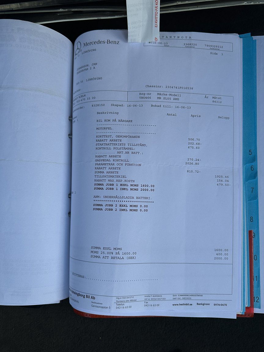 Documentation for 2002 Mercedes SL 55 AMG