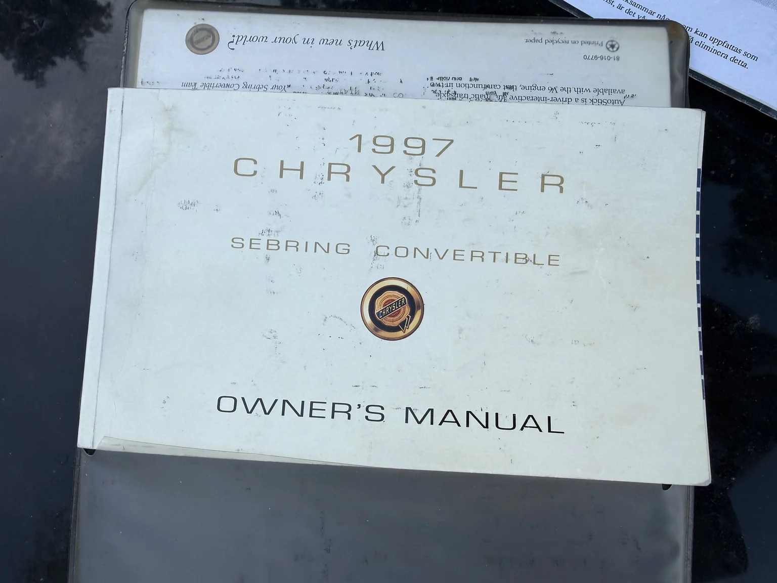 Dokumentation för 1997 Chrysler Sebring Cabriolet (10)