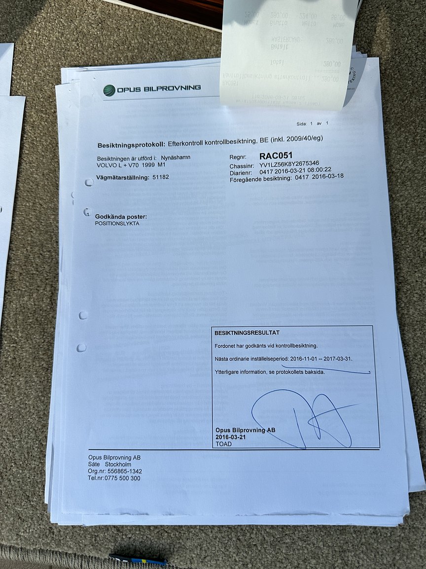 Dokumentation för 2000 Volvo V70 XC 2.4 T AWD 