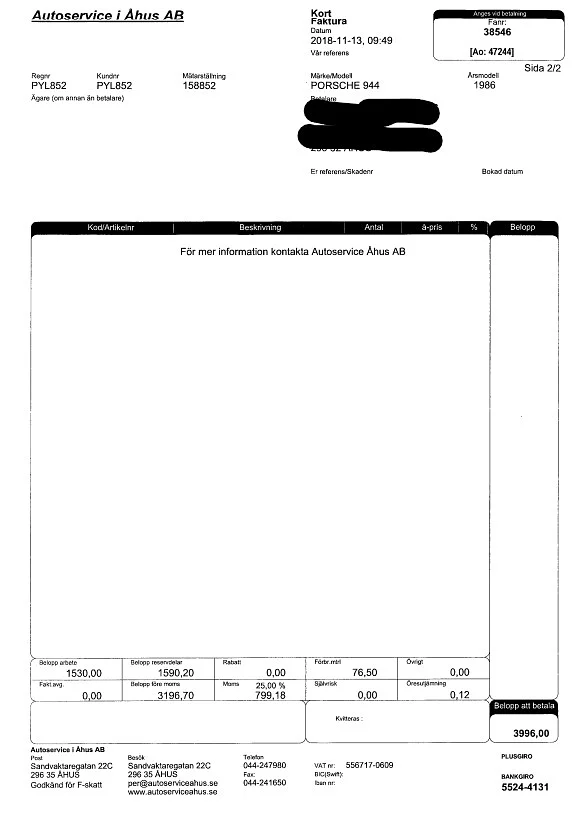 Dokumentation för 1987 Porsche 944 Targa (13)