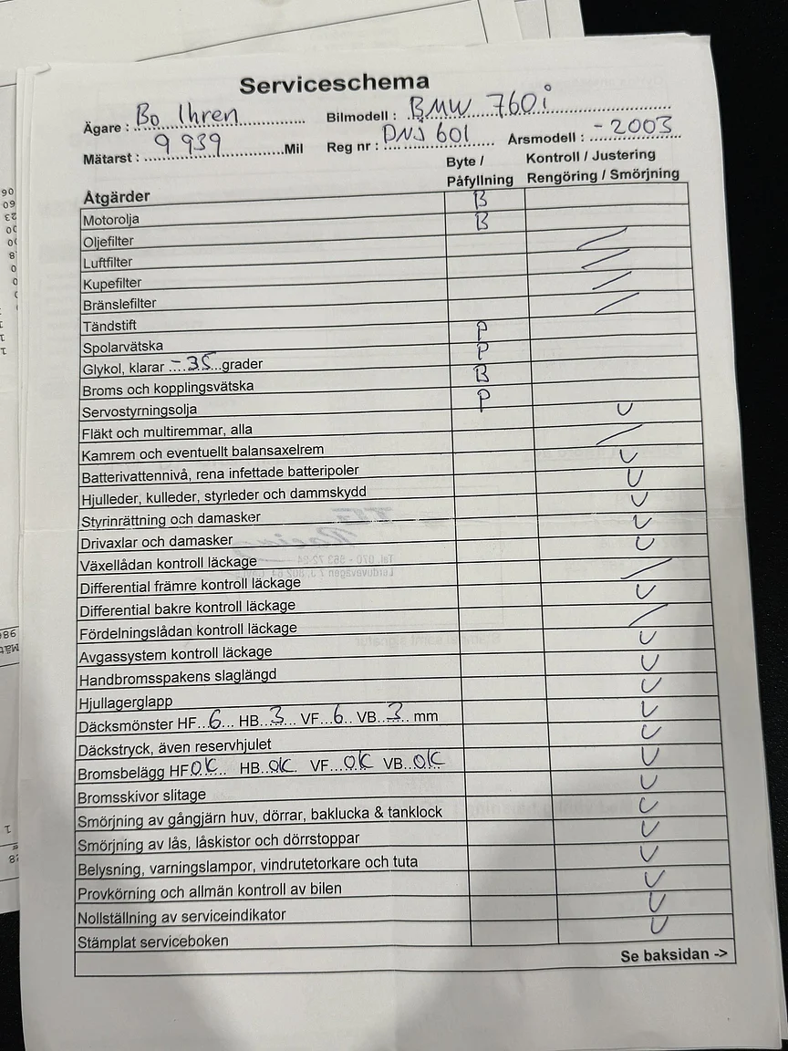 Dokumentation för 2003 BMW 760i (3)