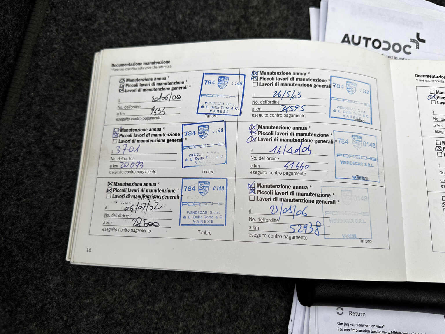 Documentation for 1999 Porsche 911 Carrera 4
