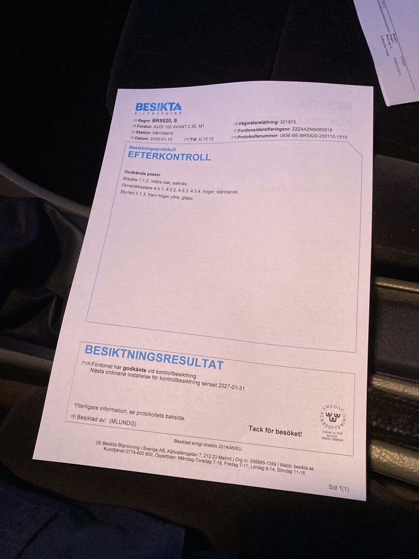 Documentation for 1992 Audi 100 Avant 2.3E Quattro