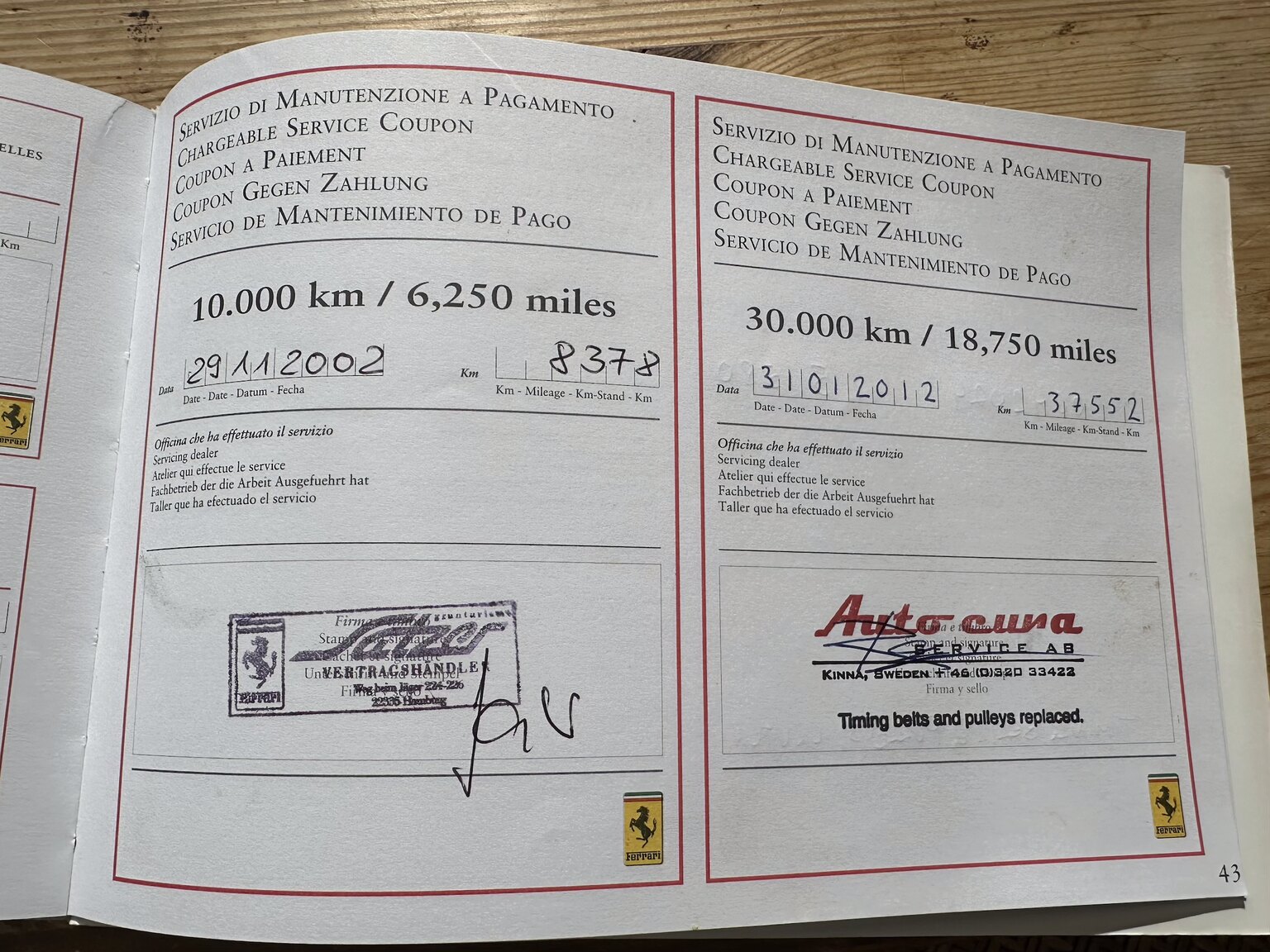 Documentation for 2001 Ferrari 360 Modena V8 Manual (20)