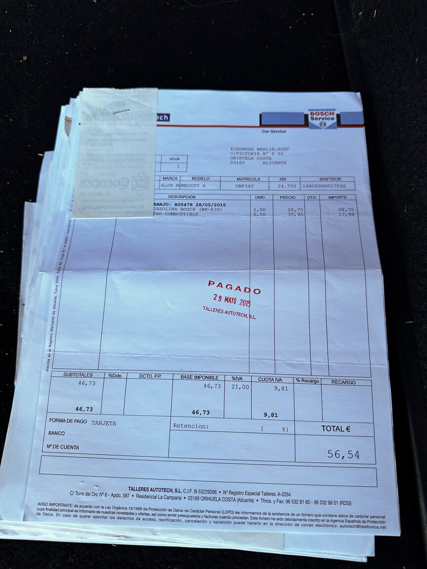 Dokumentation för 1985 Alfa Romeo GTV 6 2.5