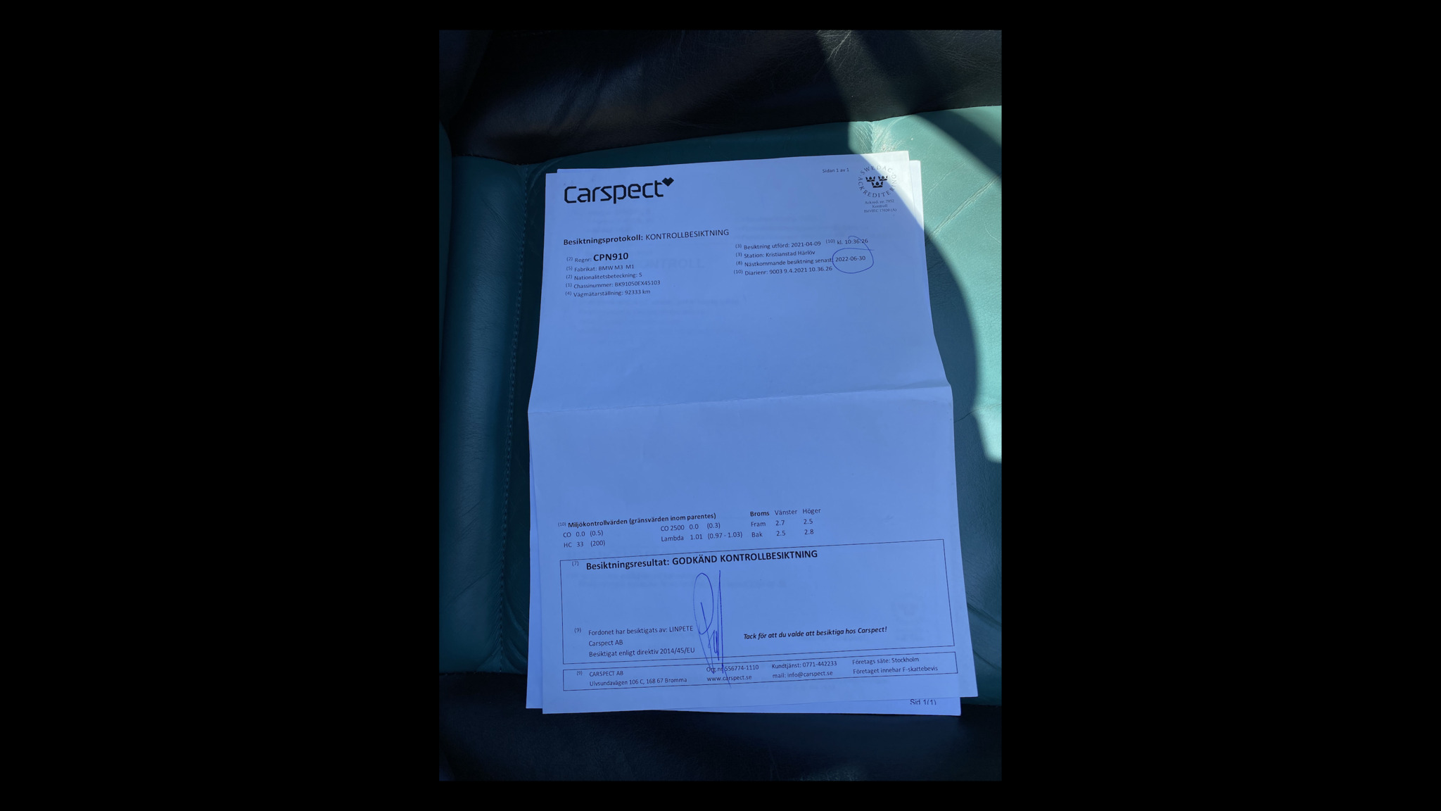 Documentation for 1996 BMW M3 3.2 Cabriolet (3)