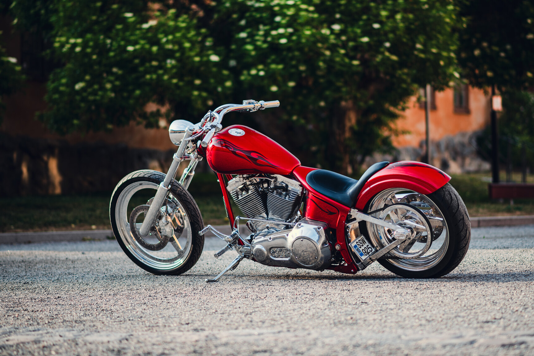 Exterior image of 2001 Unique Custom Cycles Red Inferno