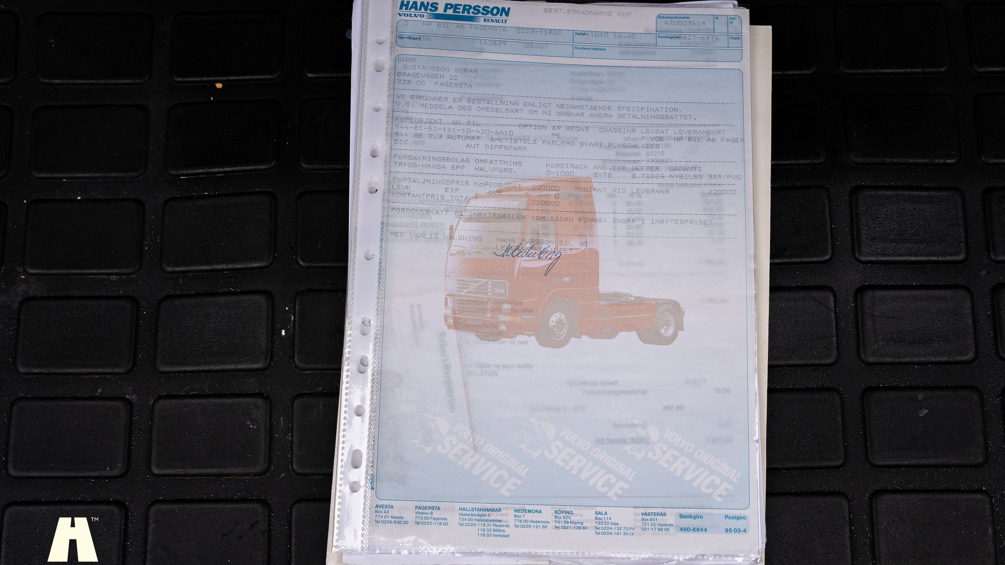 Documentation for 1995 Volvo 940 SE
