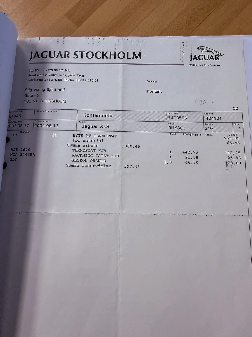 Dokumentation för 1997 Jaguar XK8 (46)