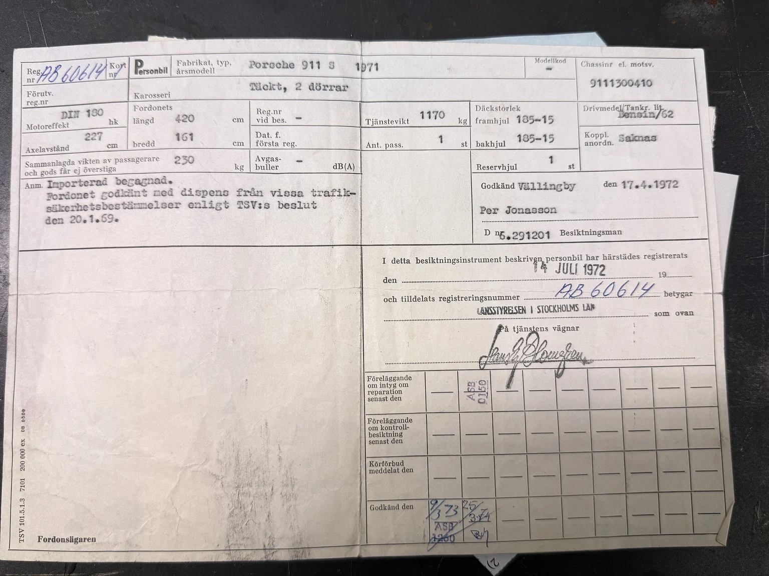 Dokumentation, 1971 Porsche 911 S  (8)