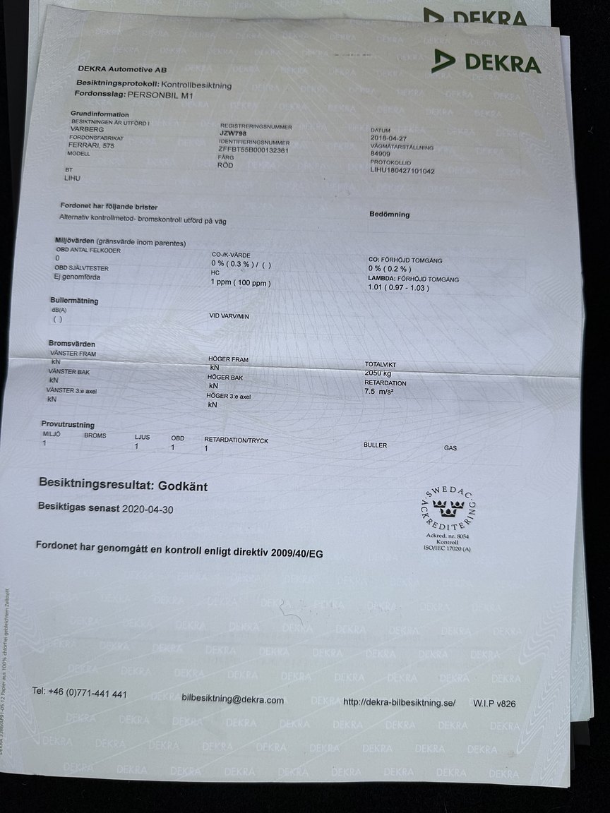 Dokumentation för 2003 Ferrari 575M Maranello