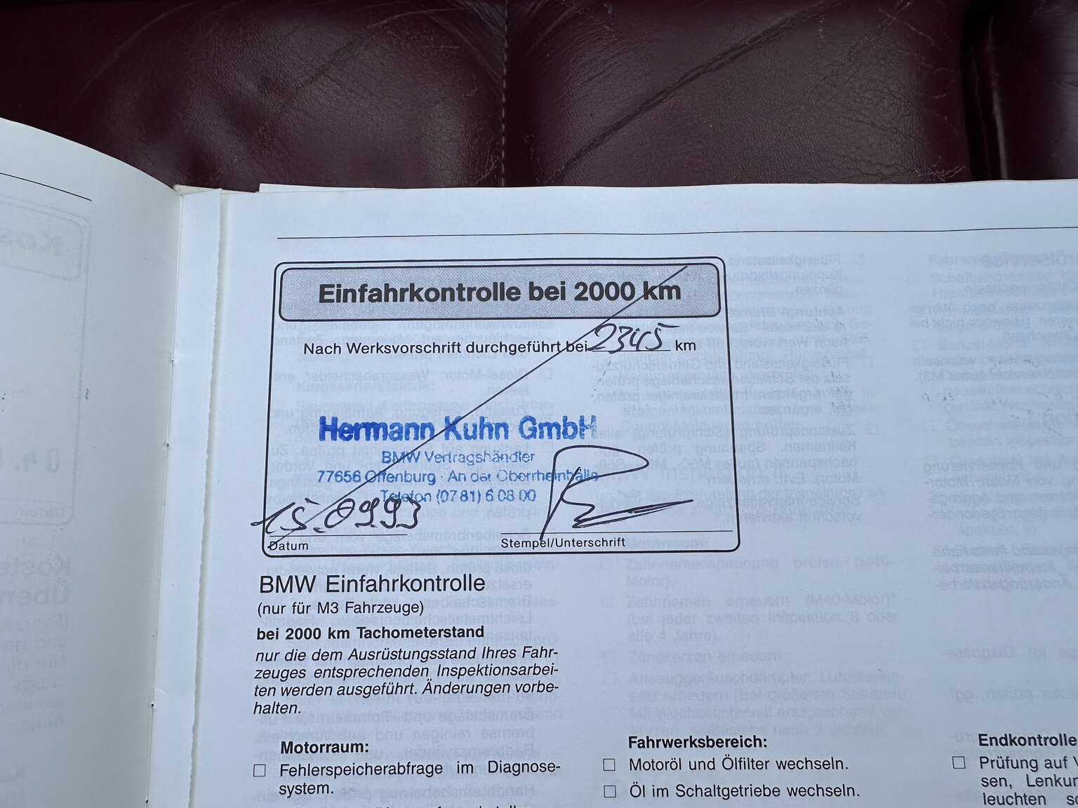 Dokumentation, 1993 BMW 325i Convertible