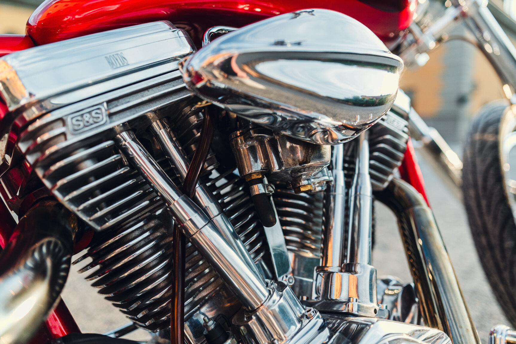 Image of 2001 Unique Custom Cycles Red Inferno mechanics