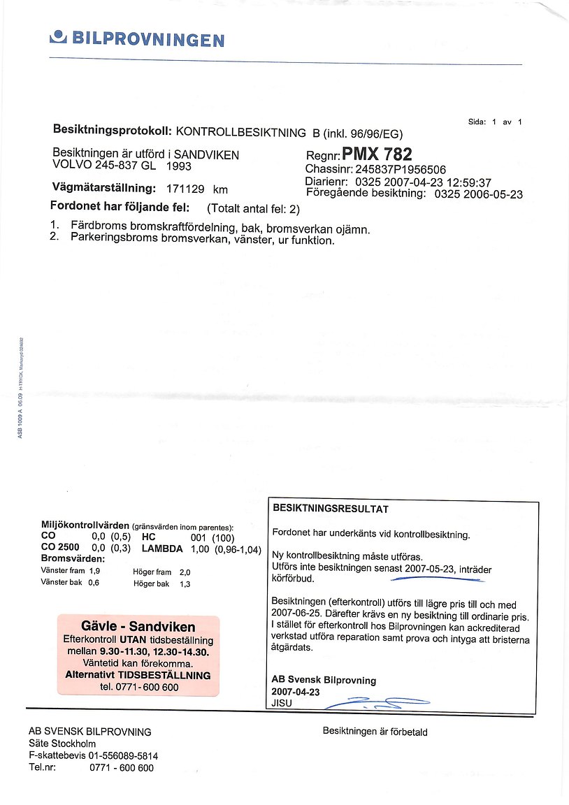 Dokumentation för 1993 Volvo 245 GL Classic "No Reserve Auction"