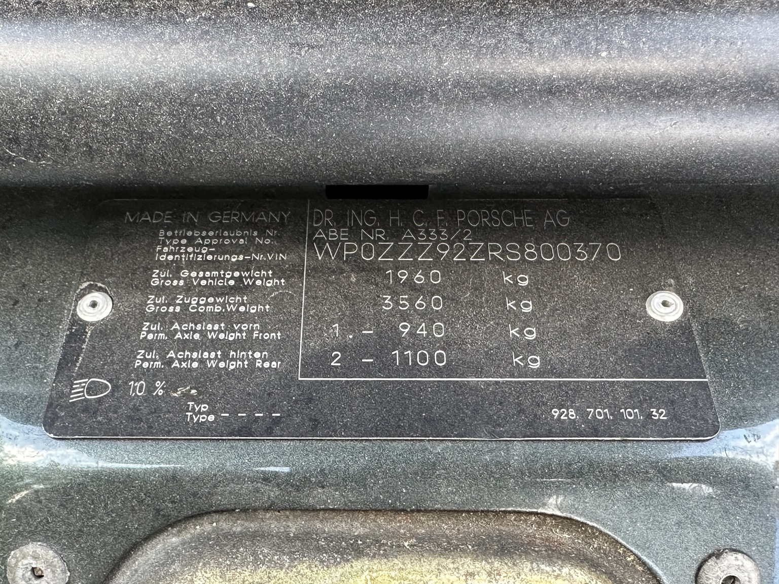 Image of 1994 Porsche 928 GTS mechanics