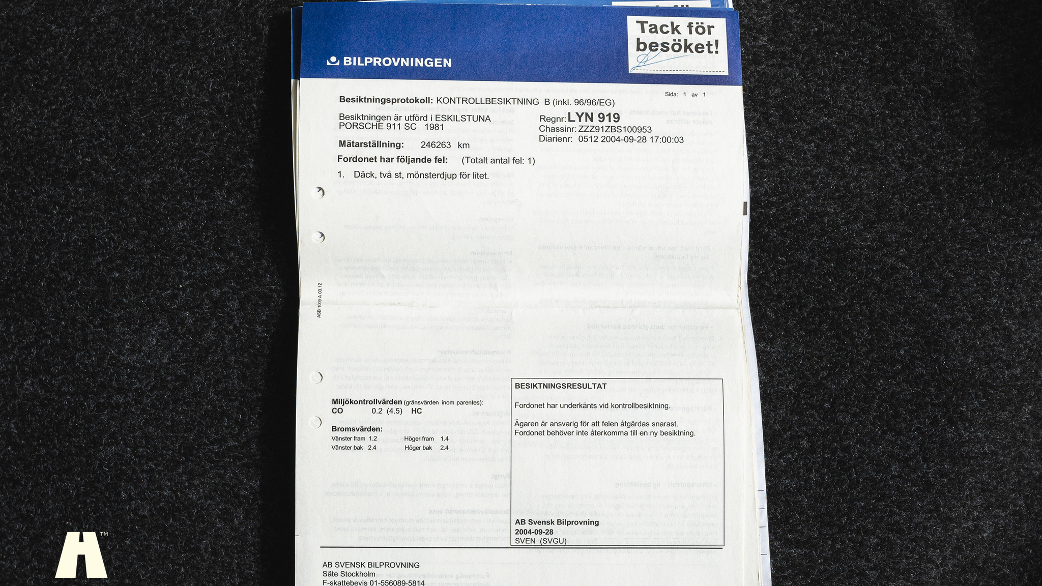 Dokumentation, 1981 Porsche 911 SC Backdate