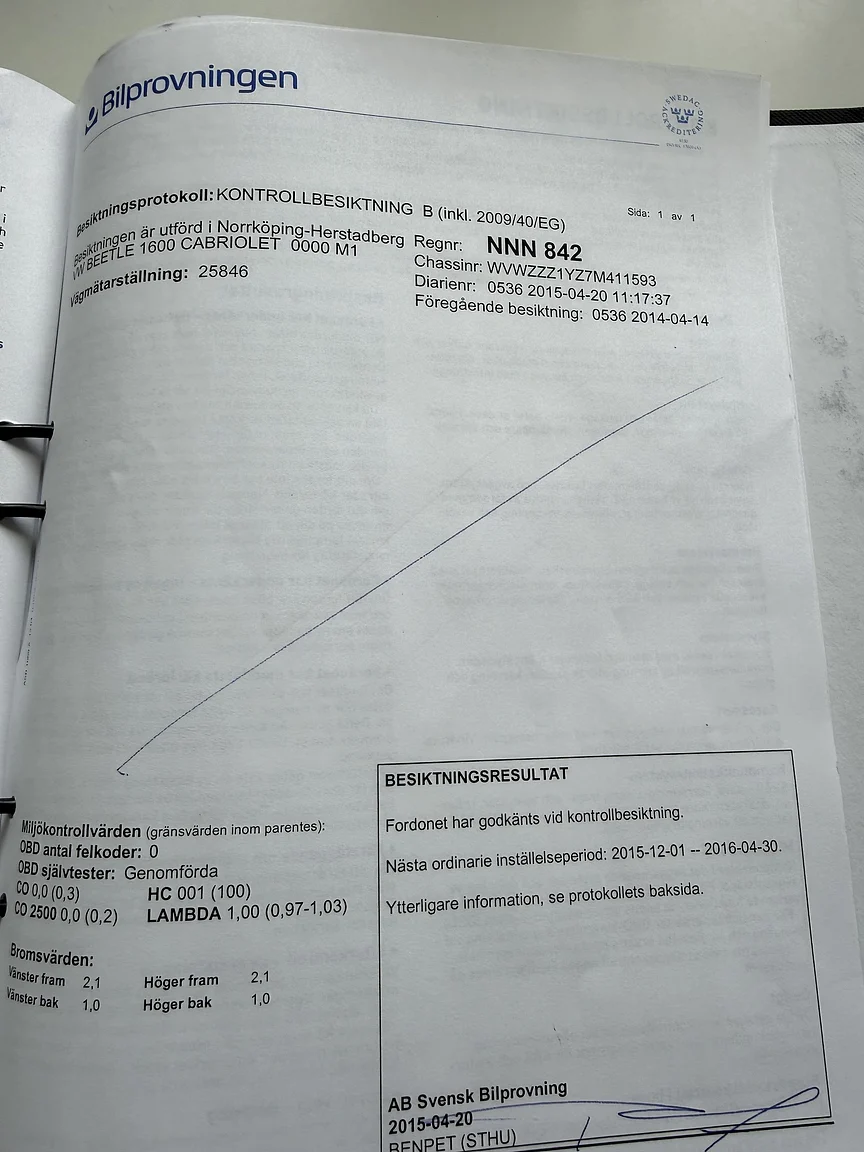 Dokumentation för 2007 VW Beetle 1600 Cabriolet  (17)