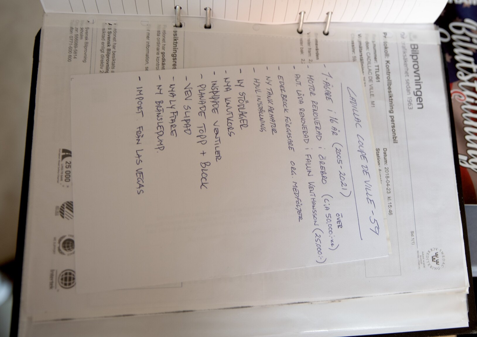 Documentation for 1959 Cadillac Coupe de Ville