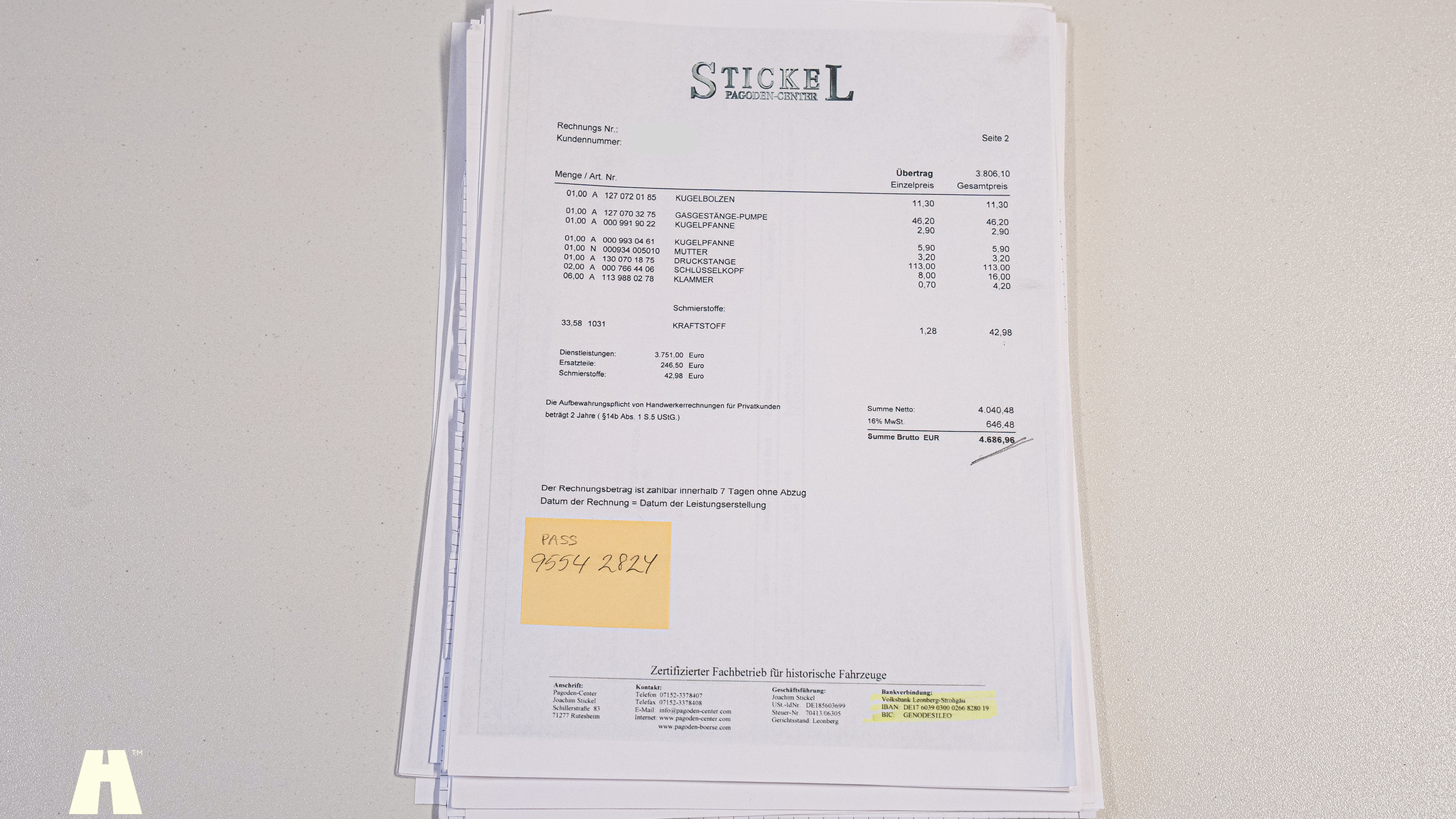 Dokumentation, 1970 Mercedes 280 SL Pagoda (54)