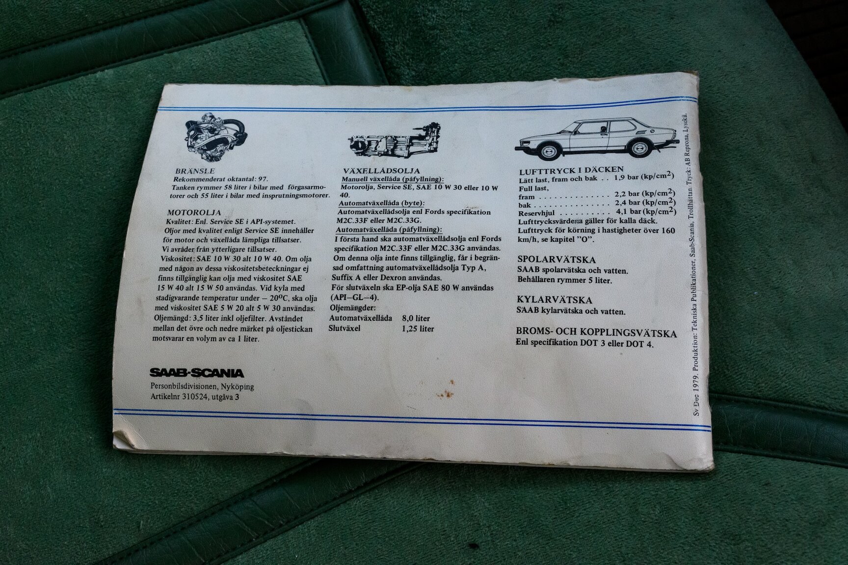 Dokumentation för 1980 SAAB 99 2.0 Turbo