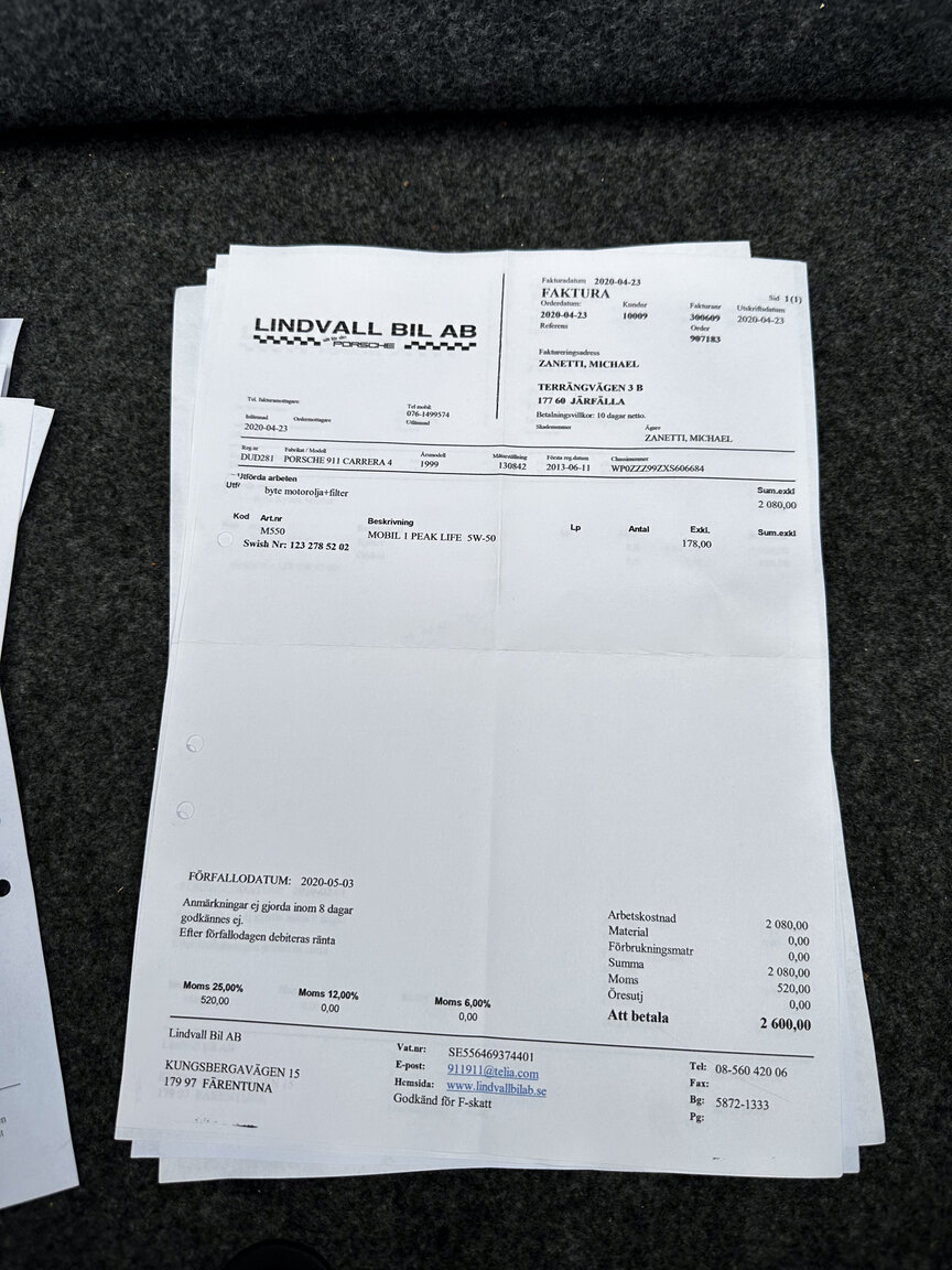 Documentation for 1999 Porsche 911 Carrera 4