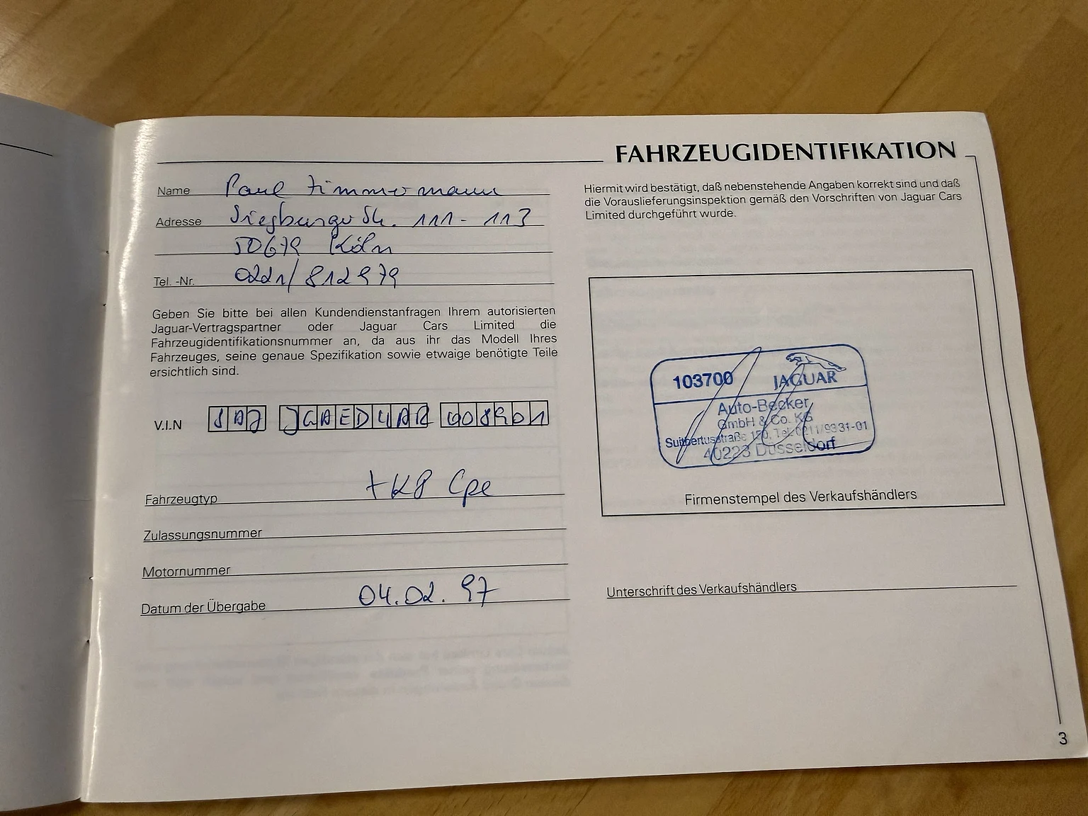 Dokumentation, 1997 Jaguar XK8 (6)