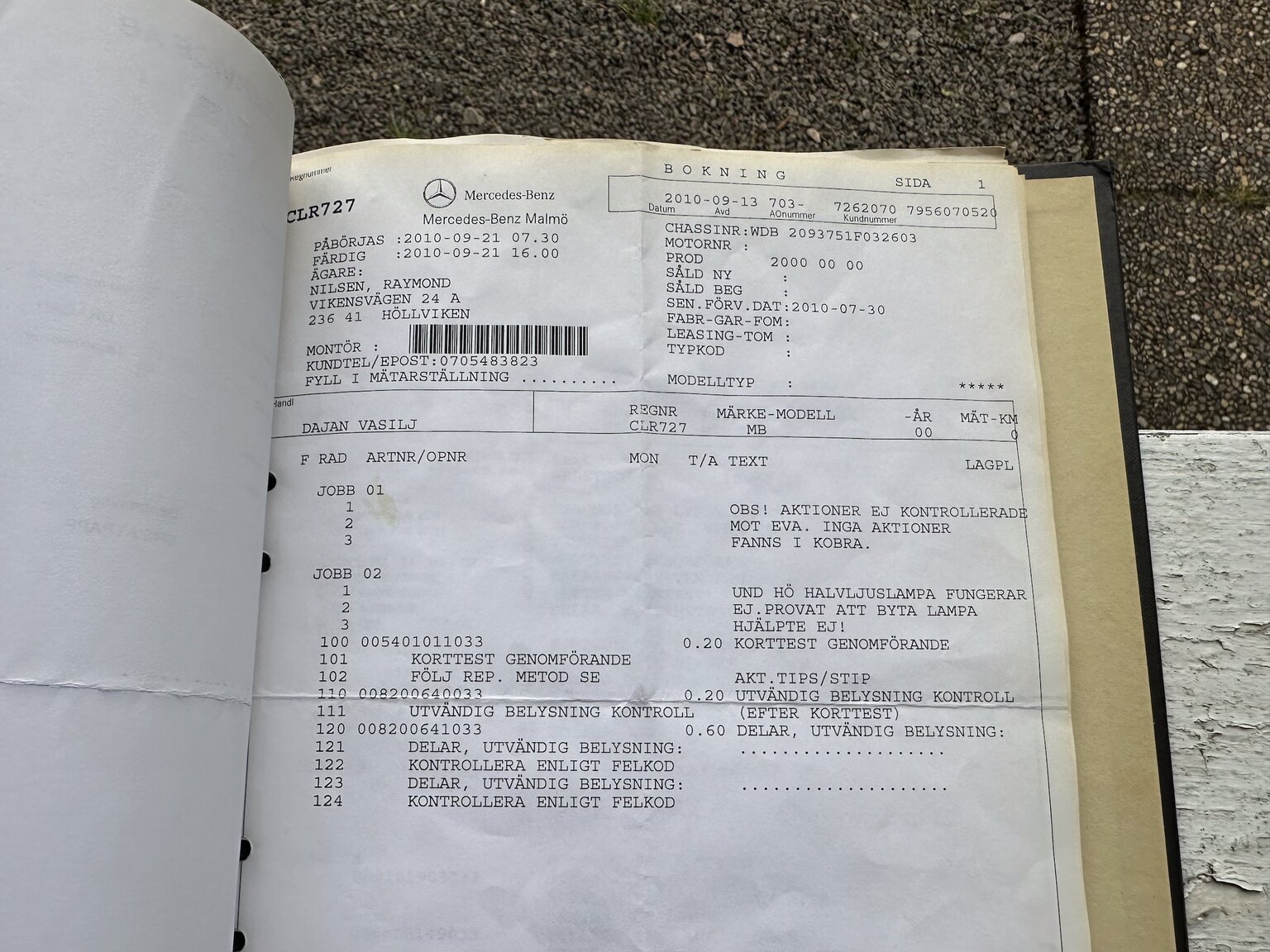 Dokumentation för 2003 Mercedes CLK 500