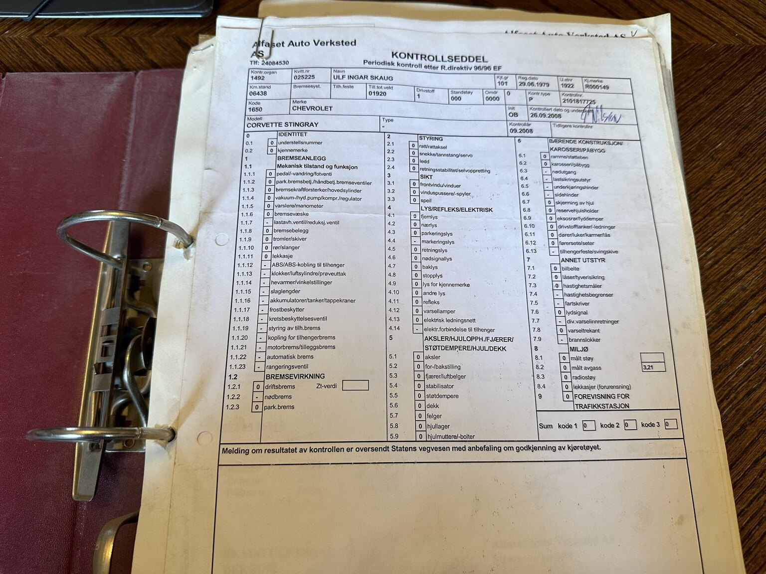 Dokumentation för 1968 Chevrolet Corvette 427ci / 435hp (6)