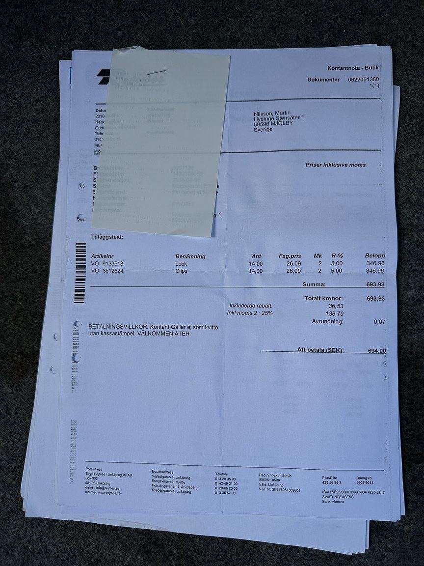 Dokumentation, 1996 Volvo 850 R
