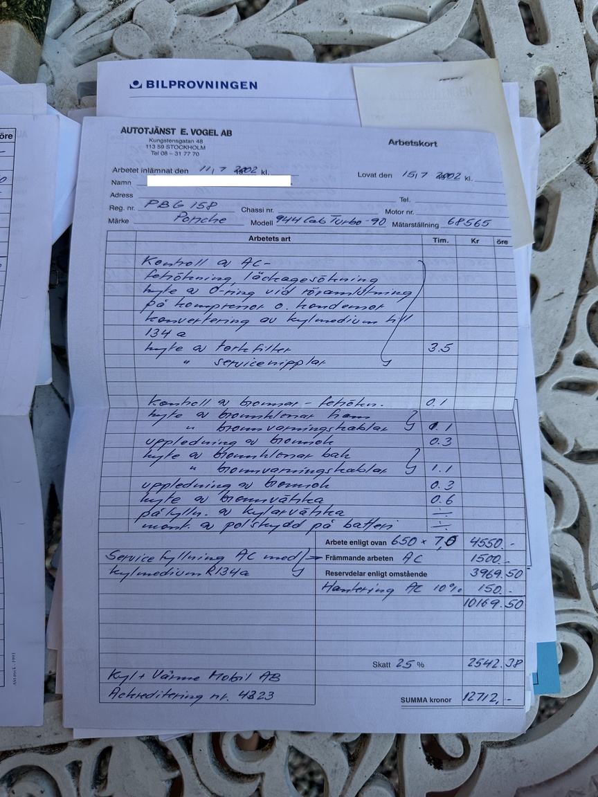 Documentation for 1991 Porsche 944 Turbo Cabriolet