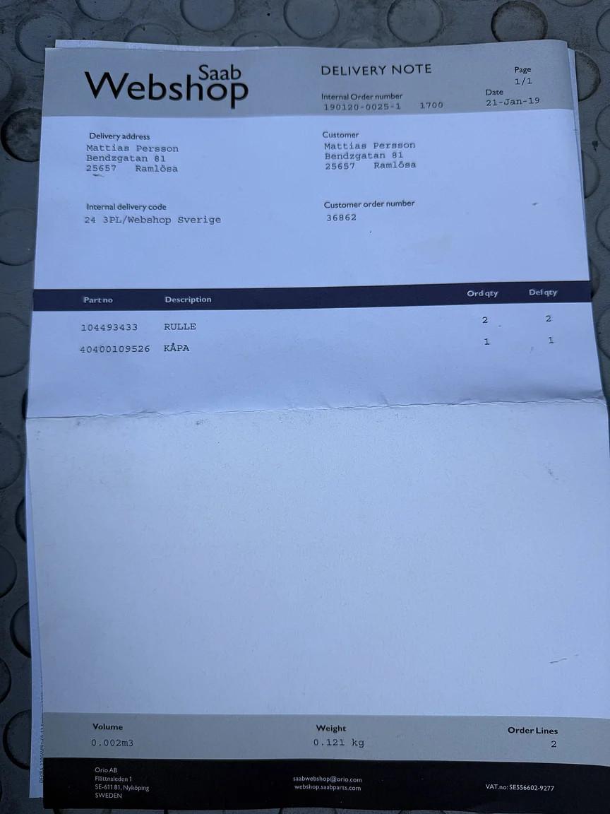 Dokumentation för 2001 SAAB 9-3 Aero (9)