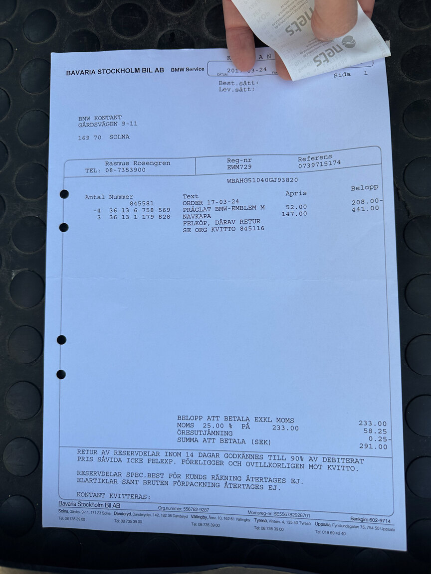 Dokumentation för 1994 BMW 520i E34