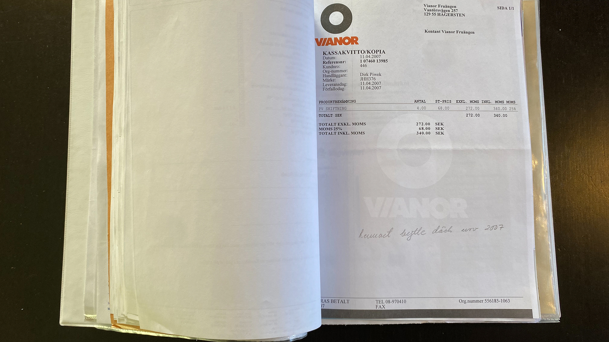 Dokumentation för 1988 Volvo 240 GL